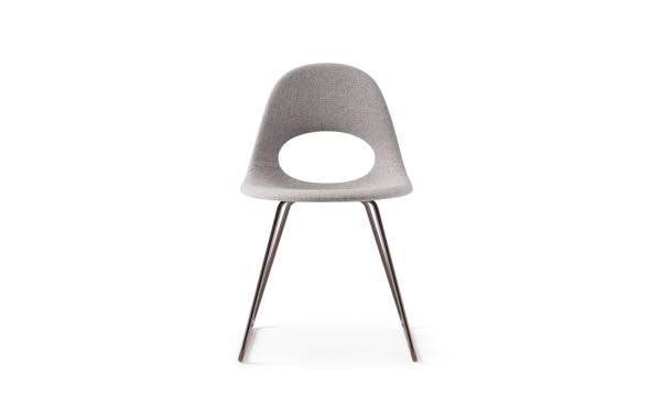 Say O Chair Sled Upholstered Grey Front