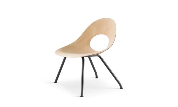 Say O Lounge Birch Metal Black Front 3 4
