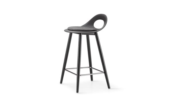 Say O Stool Poly Black Seat Pad 24 Front 3 4