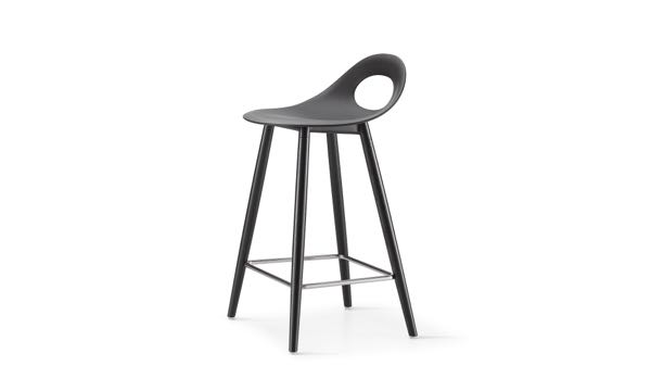 Say O Stool Poly Black 24 Front 3 4