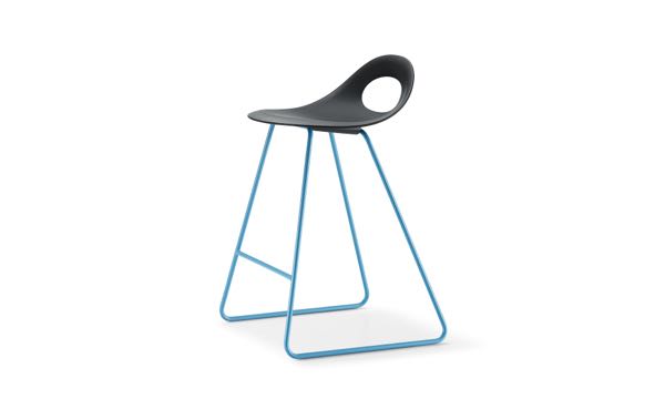 Say O Stool Sled Poly Black Front 3 4