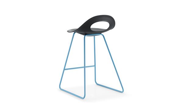 Say O Stool Sled Black Poly 24 Back 34 