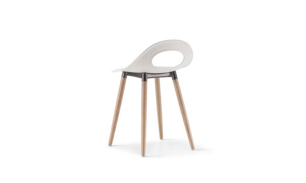 Say O Stool Poly White 18 Front 3 4