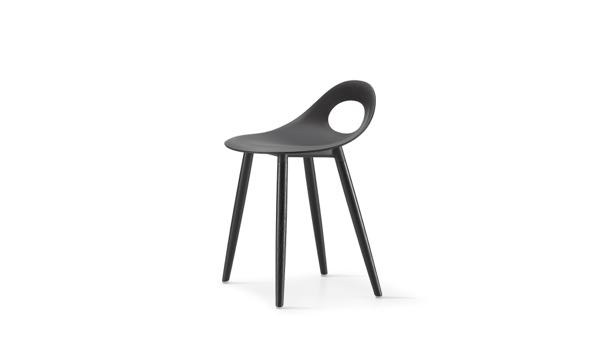 Say O Stool Poly Black 18 Front 3 4