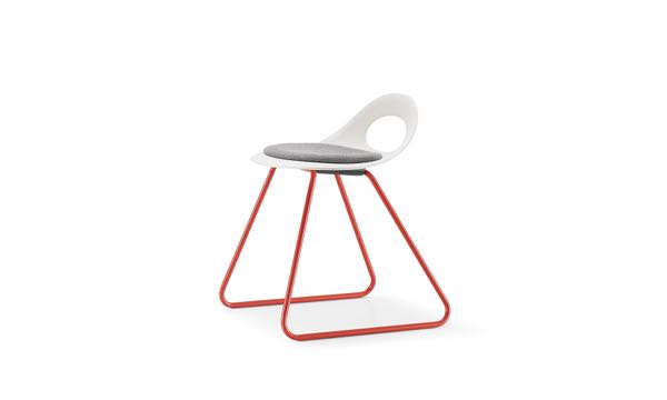 Say O Stool Sled Poly White Seat Pad 18 Front 3 4