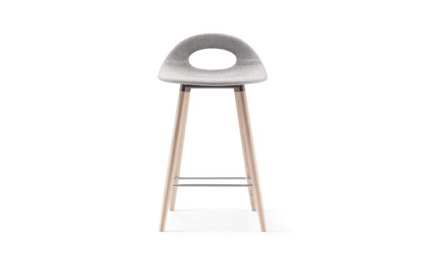Say O Stool Upholstered Grey 24 Front