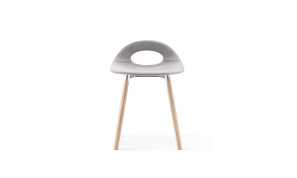 Say O Stool Upholstered Grey 18 Front