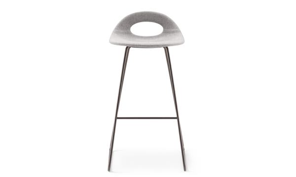 Say O Stool Upholstered Grey 30 Front 3 4