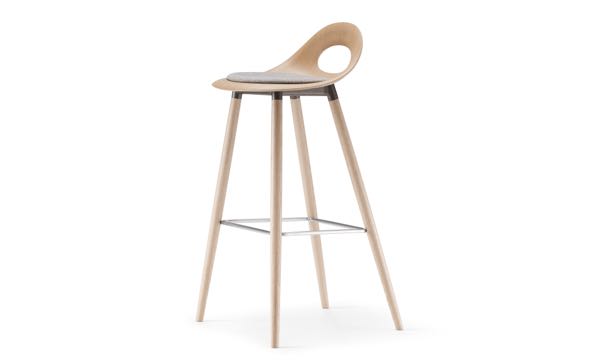 Say O Stool Oak Seat Pad Wood Leg 30 Front 3 4