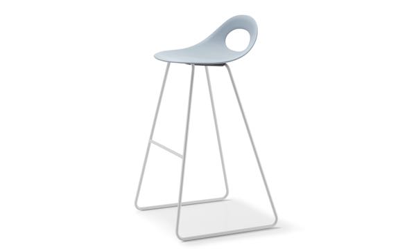 Say O Stool White Sled Poly Blue 30 Front 3 4