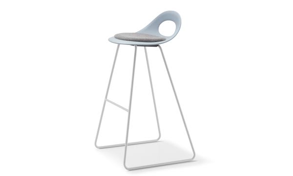 Say O Stool Sled Poly Blue Seat Pad 30 Front 3 4