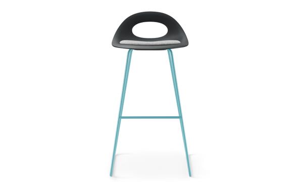 Say O Stool Sled Aqua Poly Black Seat Pad 30 Front