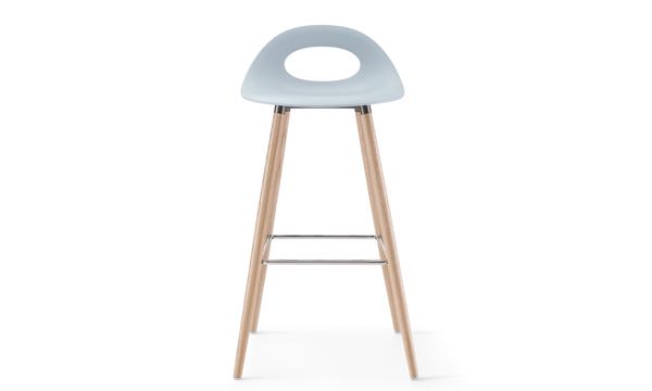 Say O Stool Poly Blue Wood Leg 30 Front