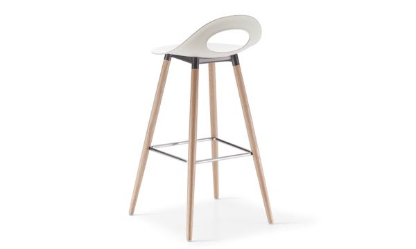 Say O Stool Poly White Wood Leg 30 Back 3 4
