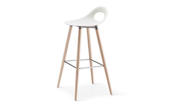 Say O Stool Poly White Wood Leg 30 Front 3 4