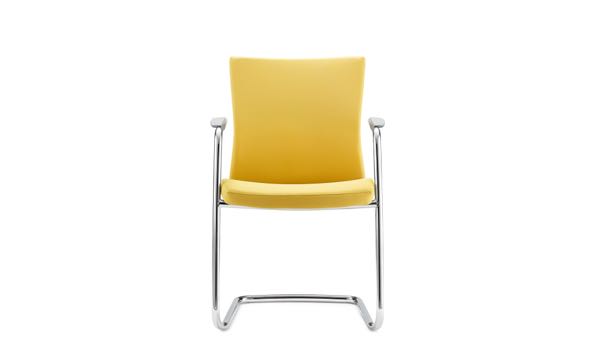 Portrait Guest Sled Upholstered Yellow Front