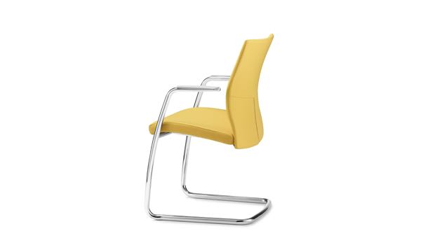 Portrait Guest Sled Upholstered Yellow Back 3 4