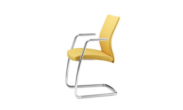 Portrait Guest Sled Upholstered Yellow Front 3 4