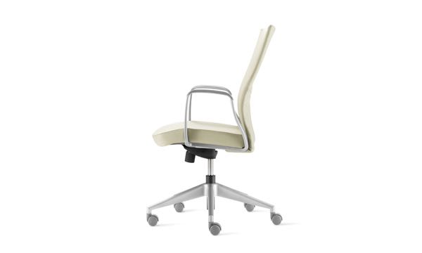 Portrait Swivel Upholstered White Side