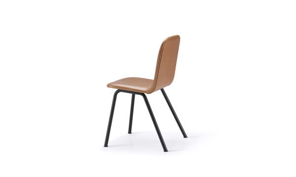 Mojo Chair Brown Leather Black Leg Back 3 4