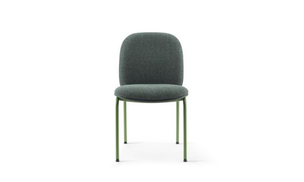 Meets Chair Armless Upholstered Green Front
