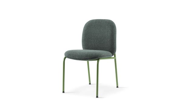Meets Chair Armless Upholstered Green Front 3 4