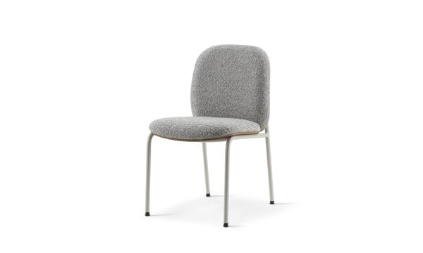 Meets Chair Armless Upholstered Grey Front 3 4