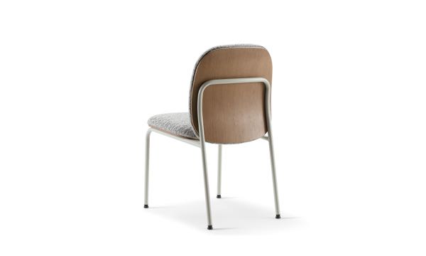 Meets Chair Armless Upholstered Grey Pecan Back 3 4
