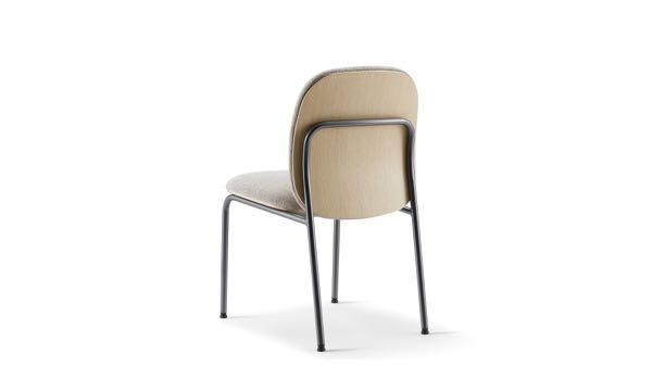 Meets Chair Armless Upholstered Grey Oak Back 3 4