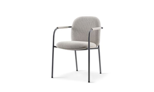 Meets Chair Upholstered Grey Gunmetal Arm Front 3 4