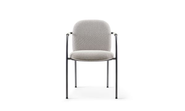 Meets Chair Upholstered Grey Gunmetal Arm Front