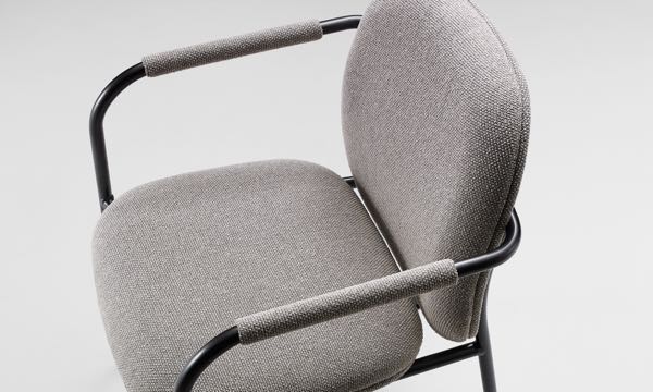 Meets Chair Upholstered Grey Detail Above