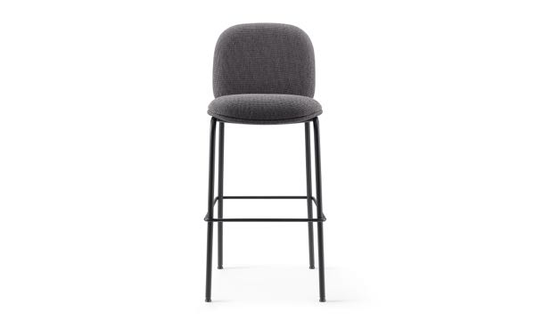 Meets Stool Upholstered Black 30 Front