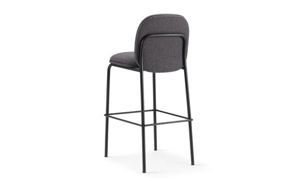 Meets Stool Upholstered Black 30 Back 3 4
