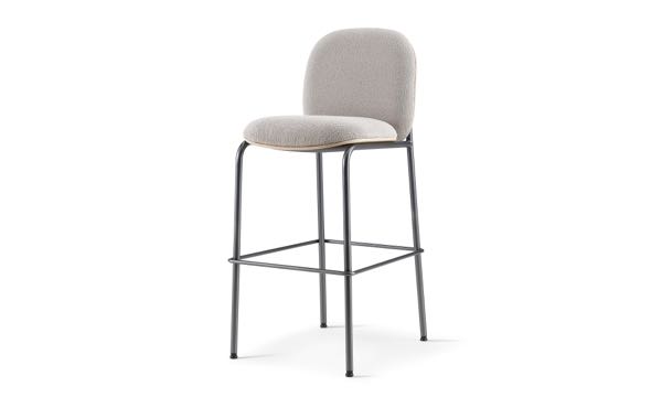 Meets Stool Upholstered Grey Oak 30 Front 3 4