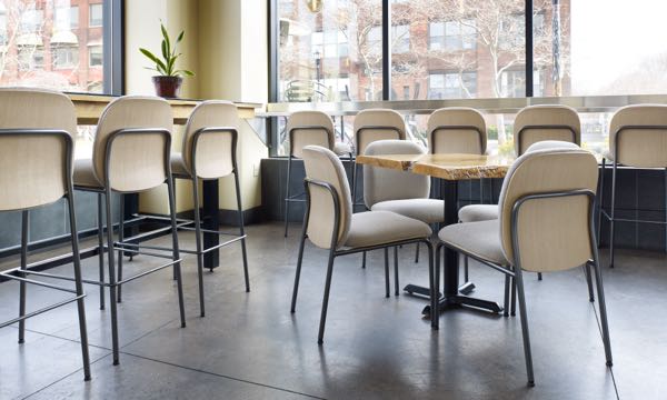 Meets Chair Stool Restaurant Window Bar and Cafe Tables Close