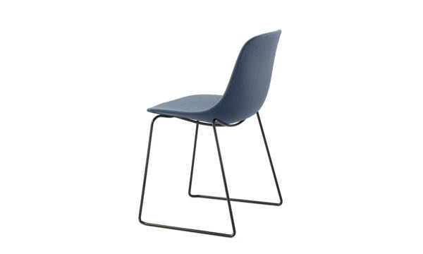 Jump Chair Sled Upholstered Blue Back 3 4