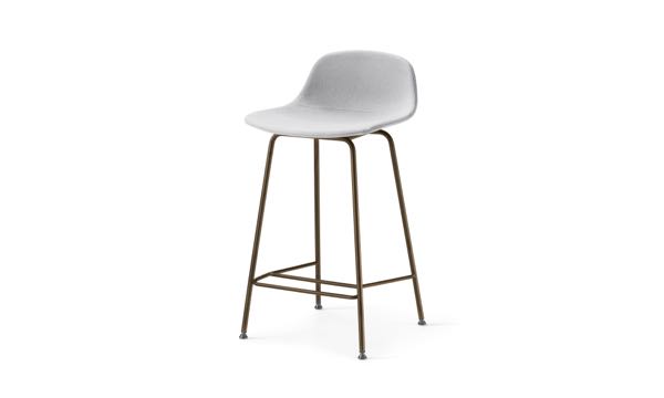 Jump Stool Upholstered Grey 24 Front 3 4