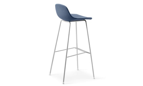 Jump Stool Upholstered Blue 30 Back 3 4