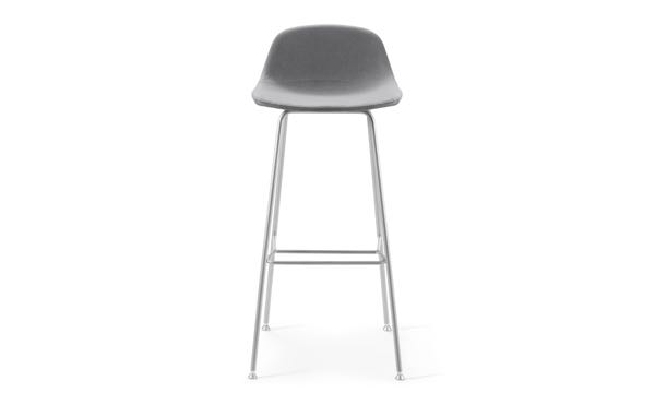 Jump Stool Upholstered Grey 30 Front