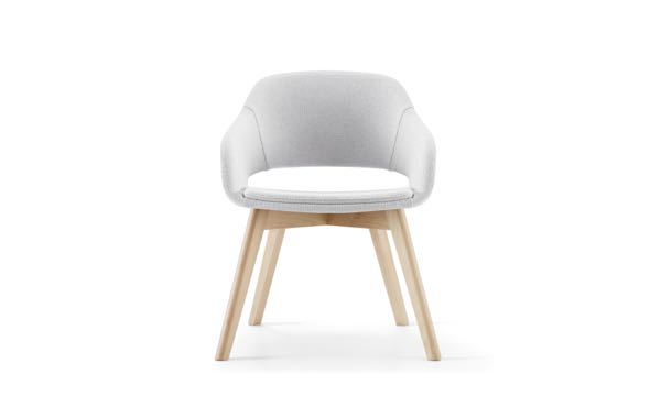 Martini Chair Wood leg Grey Front