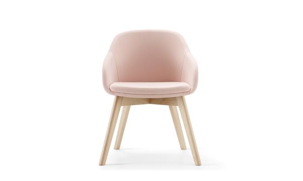 Martini Chair Wood Leg Pink Front