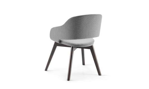 Martini Chair Wood Leg Grey Back 3 4