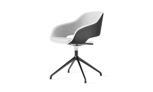 Martini Chair 4 Leg Black Grey Front 3 4