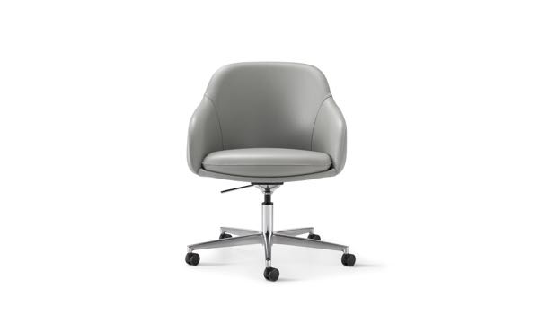 Martini Plus Swivel Grey Leather Front
