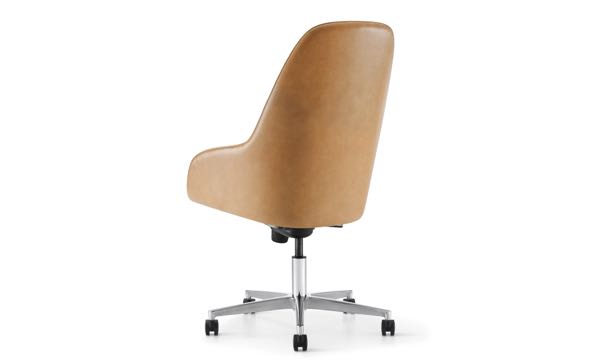 Martini Swivel High Back Tan Leather Back 3 4