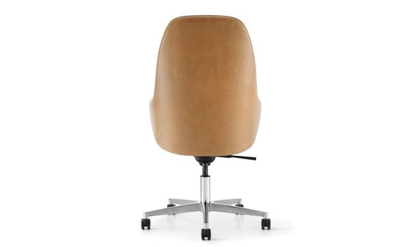 Martini Swivel High Back Tan Leather Back