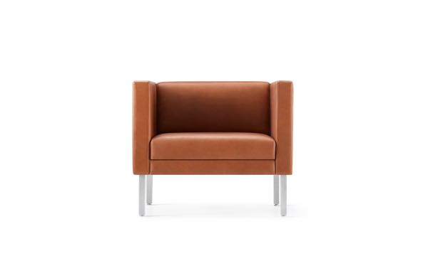 Lore Lounge Arm Chair Leather Front