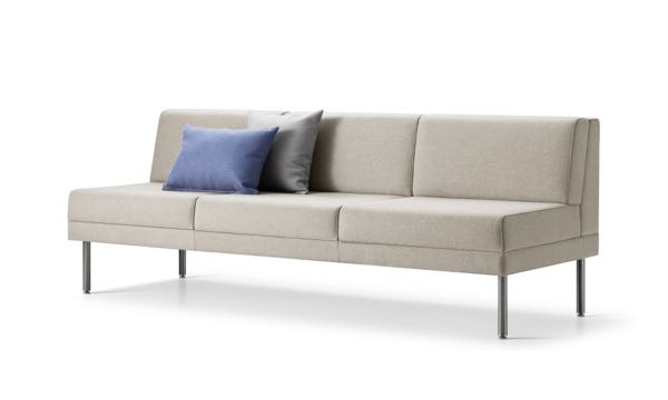 Lore Lounge Armless Sofa Beige Front 3 4
