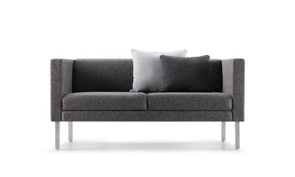 Lore Lounge Arm Love Seat Dark Grey Front